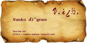 Vasko Ágnes névjegykártya