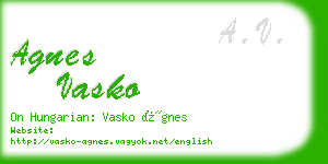 agnes vasko business card
